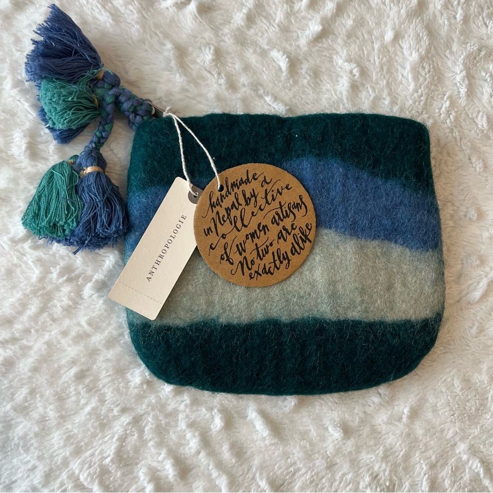 Anthro Wool Pouch- handmade